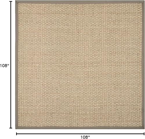 Vista 350 de SAFAVIEH Natural Fiber NF114A - Alfombra de hierba marina, tejido de canasta, con borde, para zonas de alto tráfico, sala de estar, dormitorio, 2