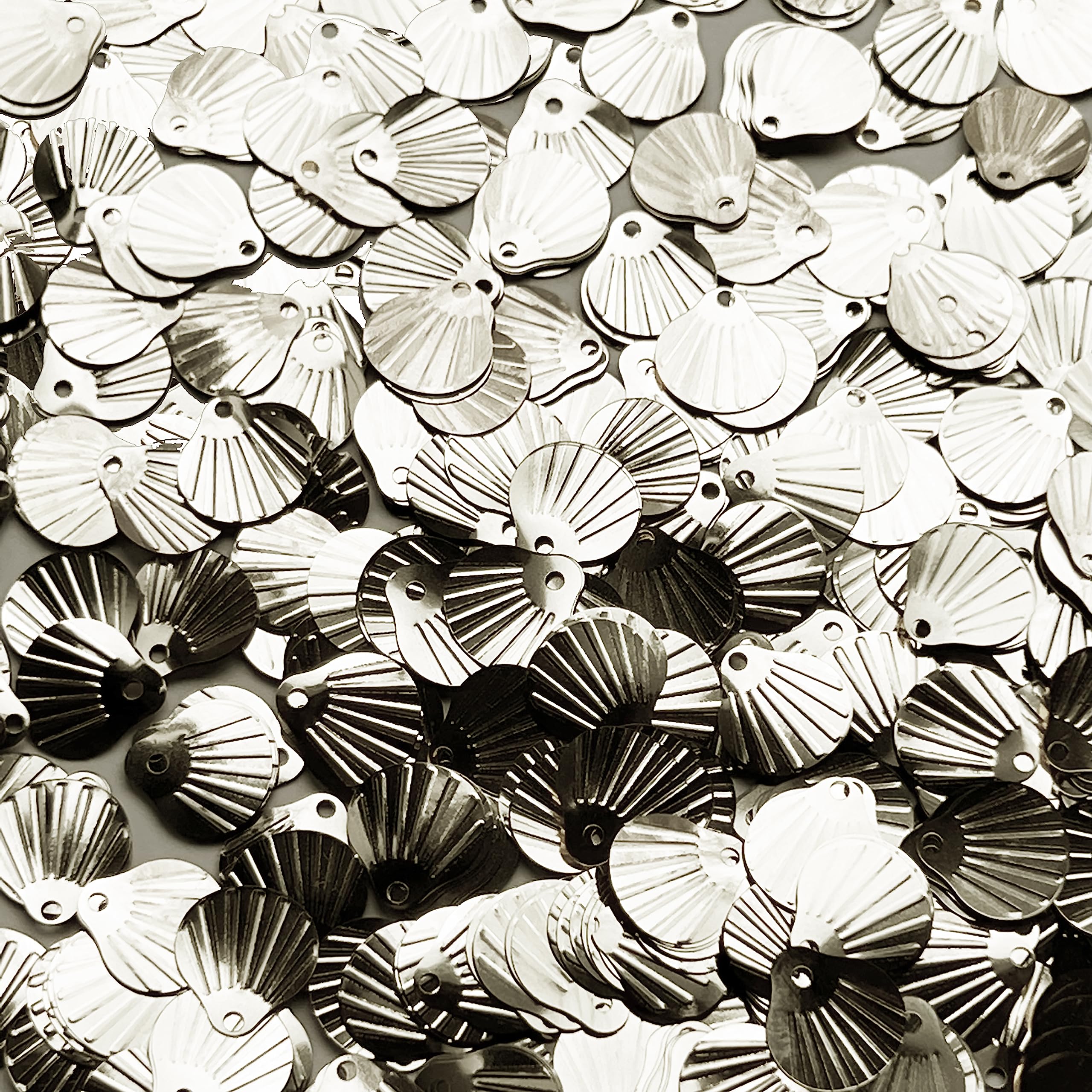 10mm Shell Sequins Silver Shiny Metallic Made in USA