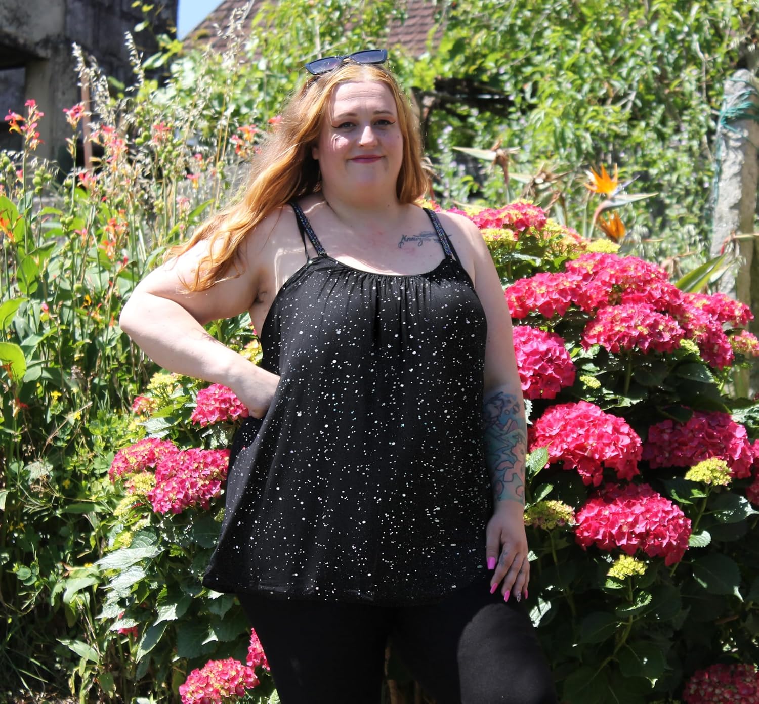 TIYOMI Plus Size Tank Tops for Women Adjustable Strap Cami Buttons V Neck Vest Holiday Suspenders Summer Camisole XL-5XL - Image 2