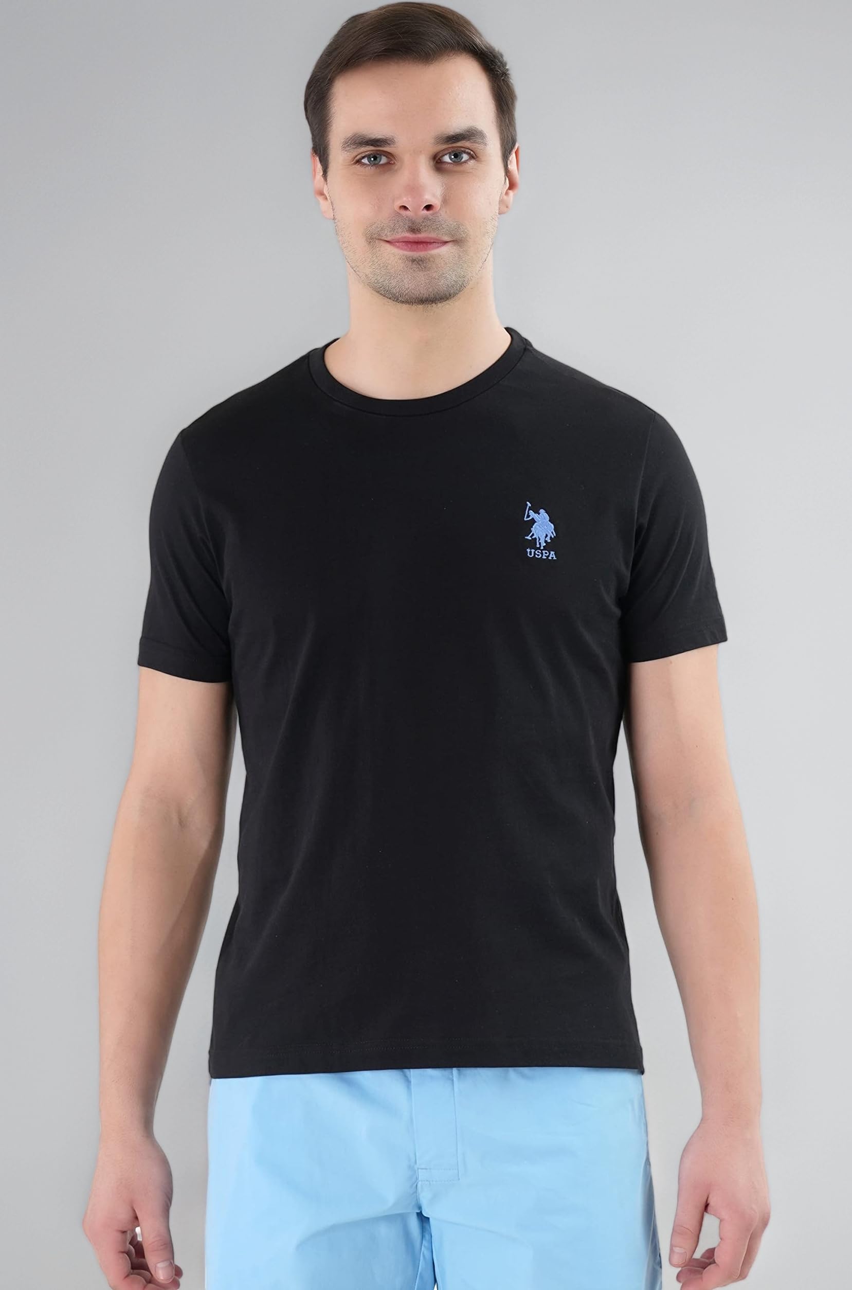 Mens Crew Neck Embroidered Logo I633 Lounge T-Shirt - Pack of 1|Cotton|Regular Fit