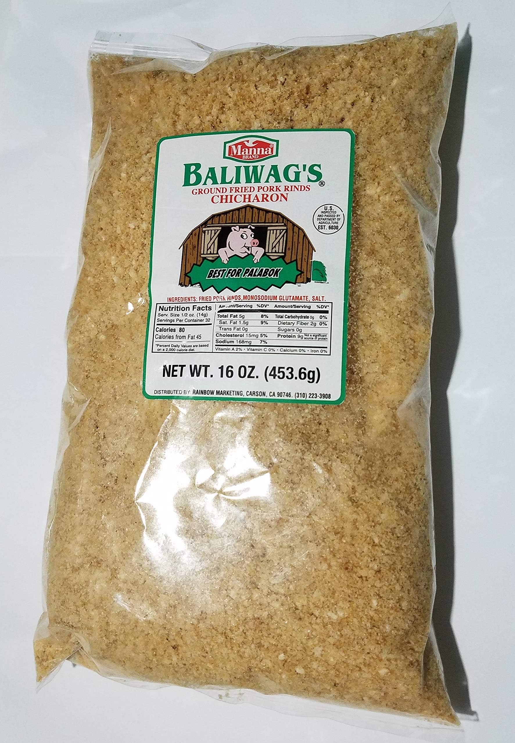Baliwag's Ground Pork Rinds Chicharon1 Lb or 16 Oz a Pack