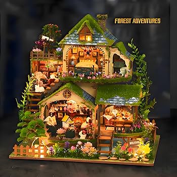 Amazon.co.jp: Ahilmrn DIYミニチュアハウスキット、小さな家の森の