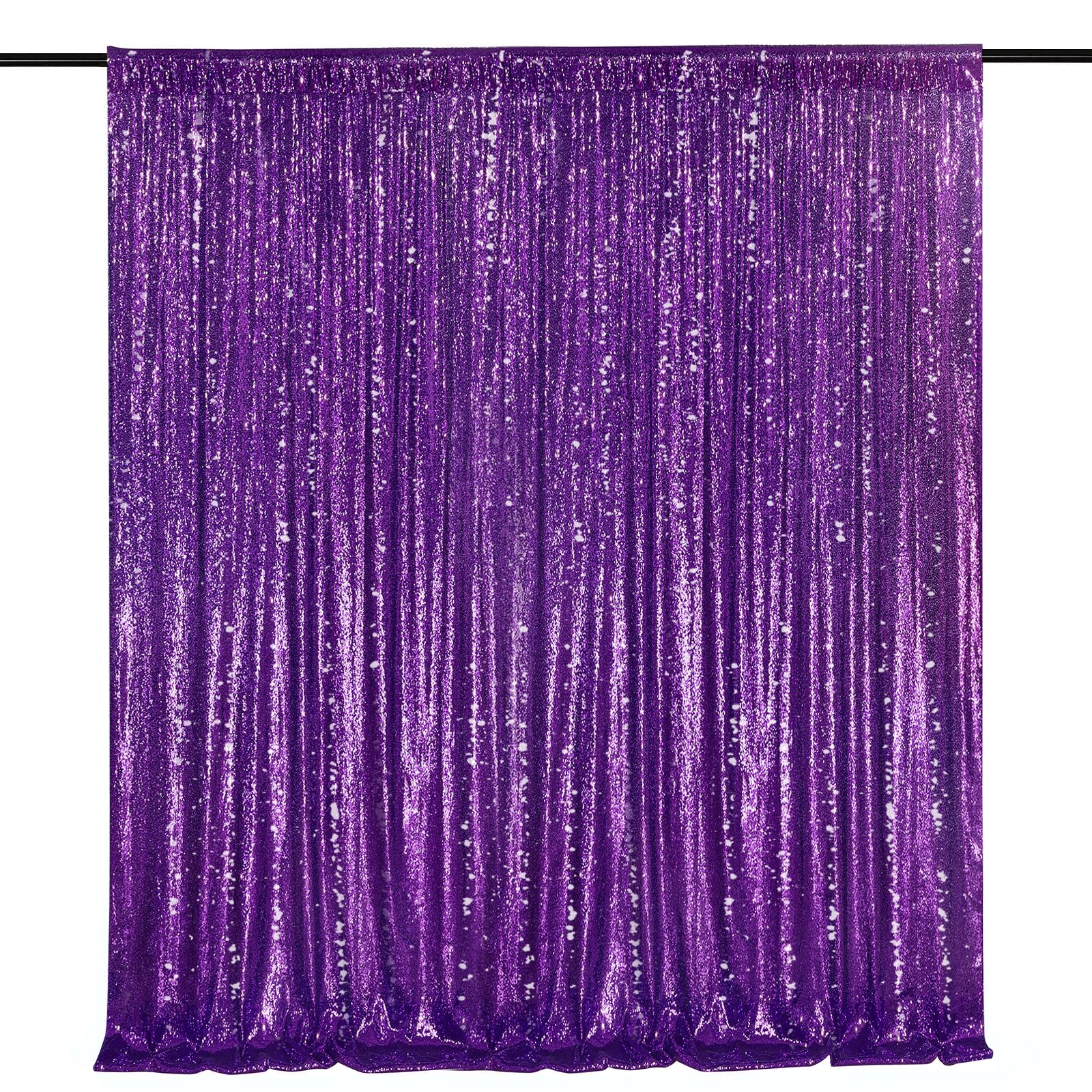 7ft x 7ft Purple Sequin Backdrop Glitter Party Backdrop Curtains Photo Background for Baby Shower Wedding Wall Decorations