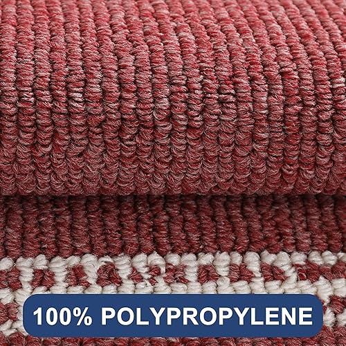Miniatura 3 de COSY HOMEER Tapetes de cocina antideslizantes de polipropileno grueso para el hogar, lavable a máquina, 20 x 3020 x 48 pulgadas, rojo