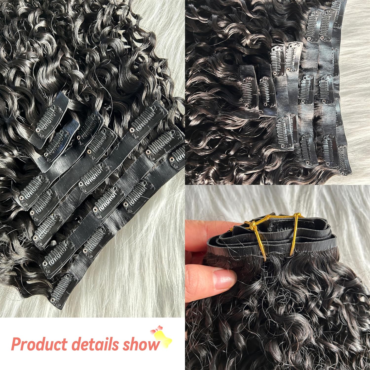 Seamless PU Clip In Hair Extensions Human Hair Curly For Black Women Burmese Weft Clip Ins Extensions Curly 20 Inch