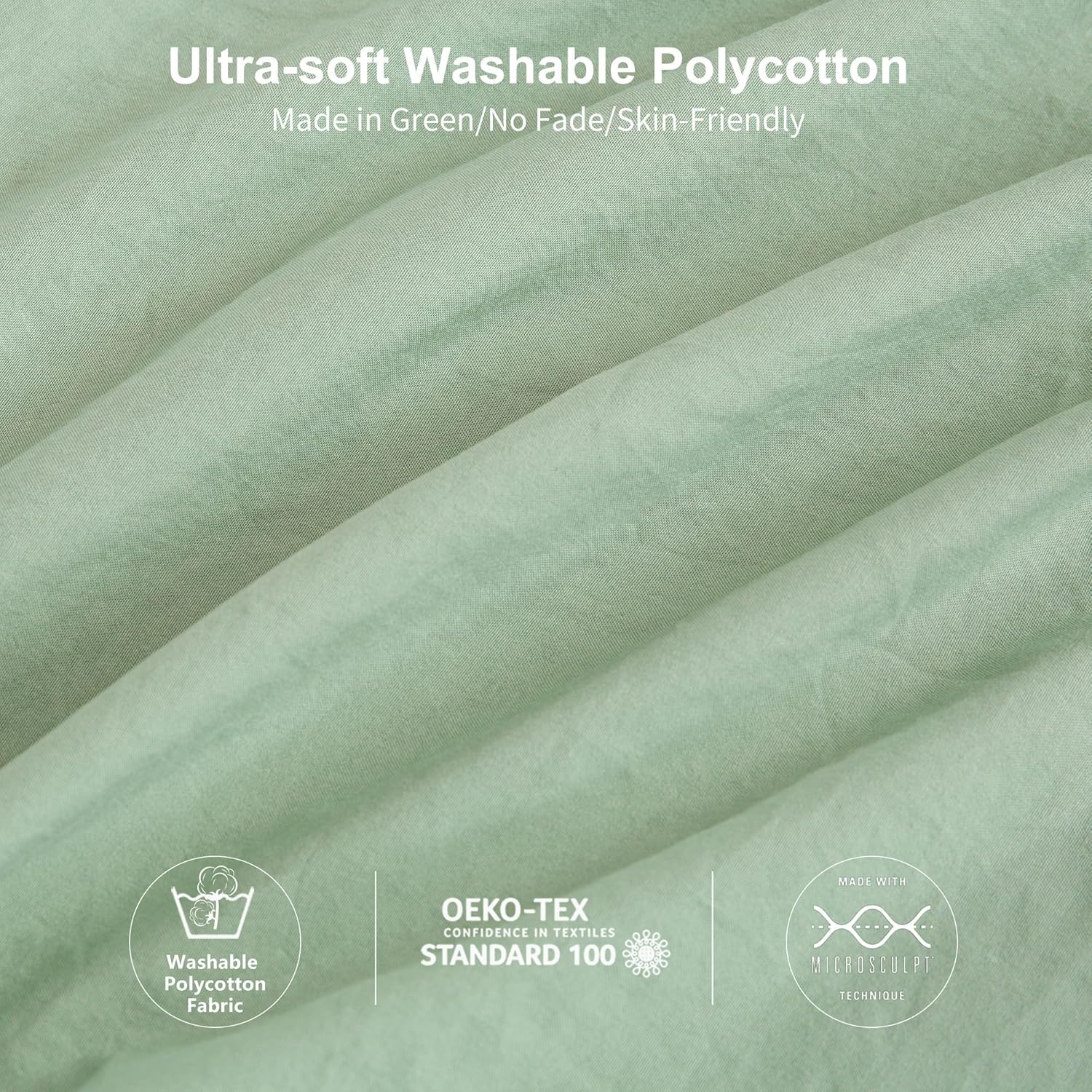 Softness Sage Green Twin/XL Comforter Set- Lightweight Super Soft Cozy Modern Polycotton Bedding Blanket Quilt Set for Kid Teen Boy Children Dorm All Season - 1 Down Comforter & 1 Pillowcase