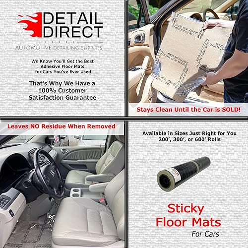 Miniatura 4 de Alfombrillas autoadhesivas para el piso del concesionario de automóviles deben quitar el texto de 4 mil de grosor (rollo de 300 pies)