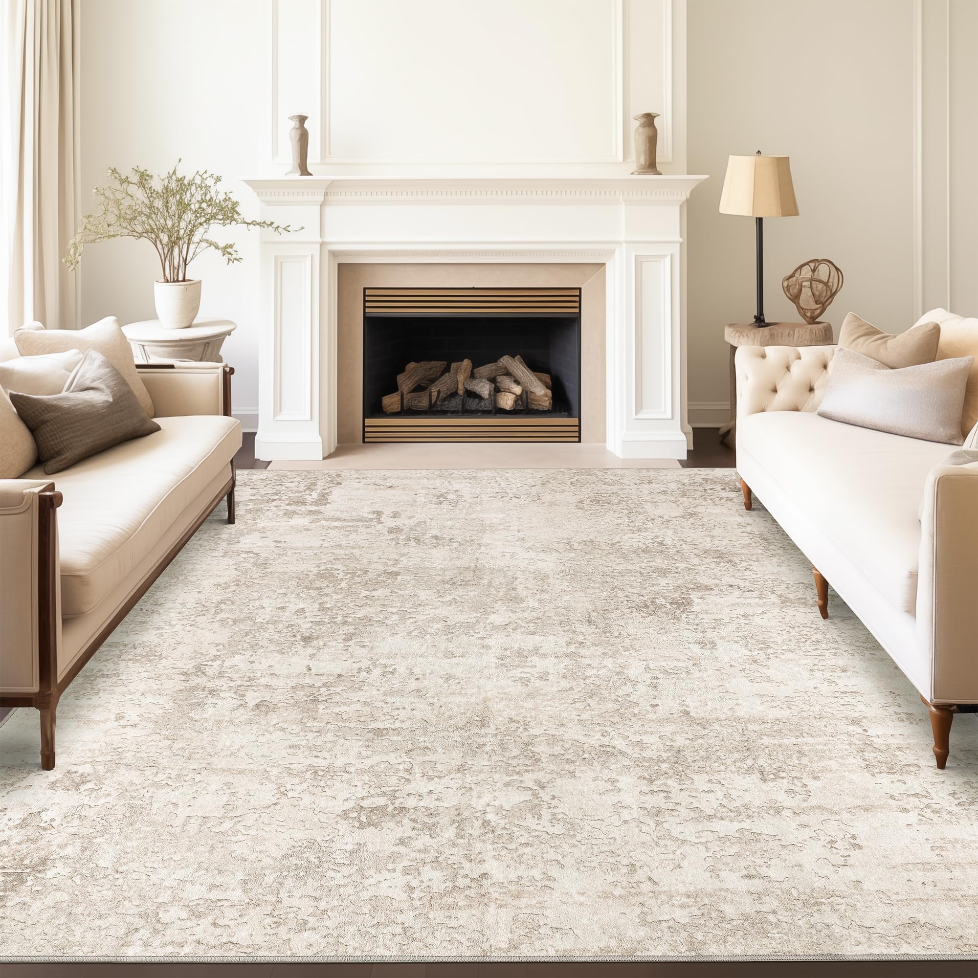 Tapis de couloir abstrait lavable pour une cuisine ou entrée accueillante