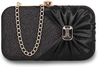 ADISA Studded formal party clutch with gold chain for women and girls (CL107) Price In India