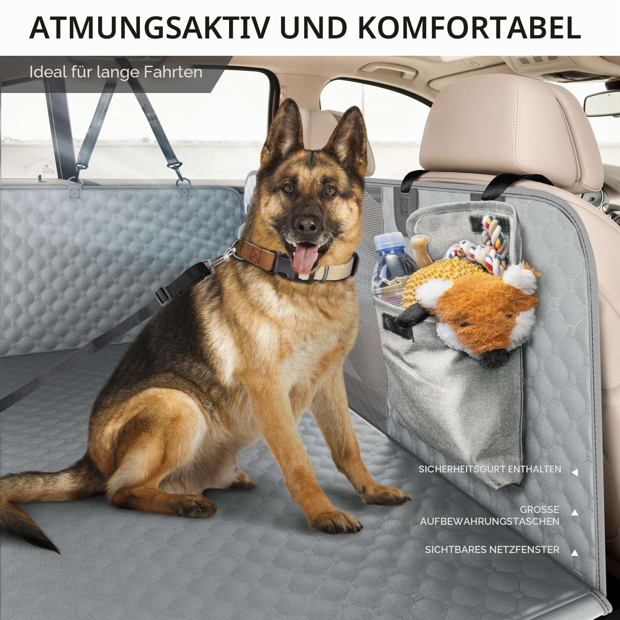 XL LKW-Rücksitzverlängerung für Hunde, große harte Unterseite, Hundeautositzbezug für Rücksitz, robuste Hunde-Auto-Hängematte, wasserdichte Haustier-Sitzbezüge für LKWs, F150, Ram1500 und große SUV