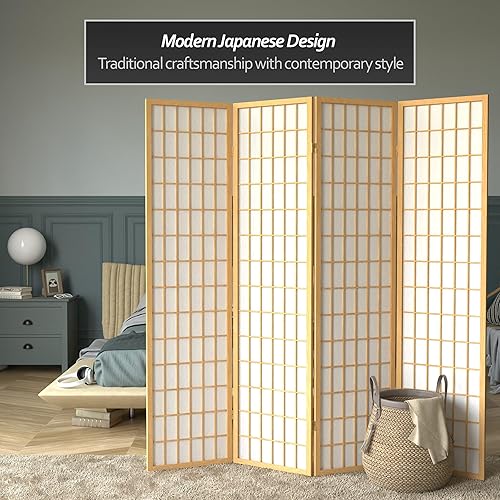 Miniatura 2 de ORIENTAL Furniture - Pantalla Shoji de 6 pies de alto, color natural, 4 paneles