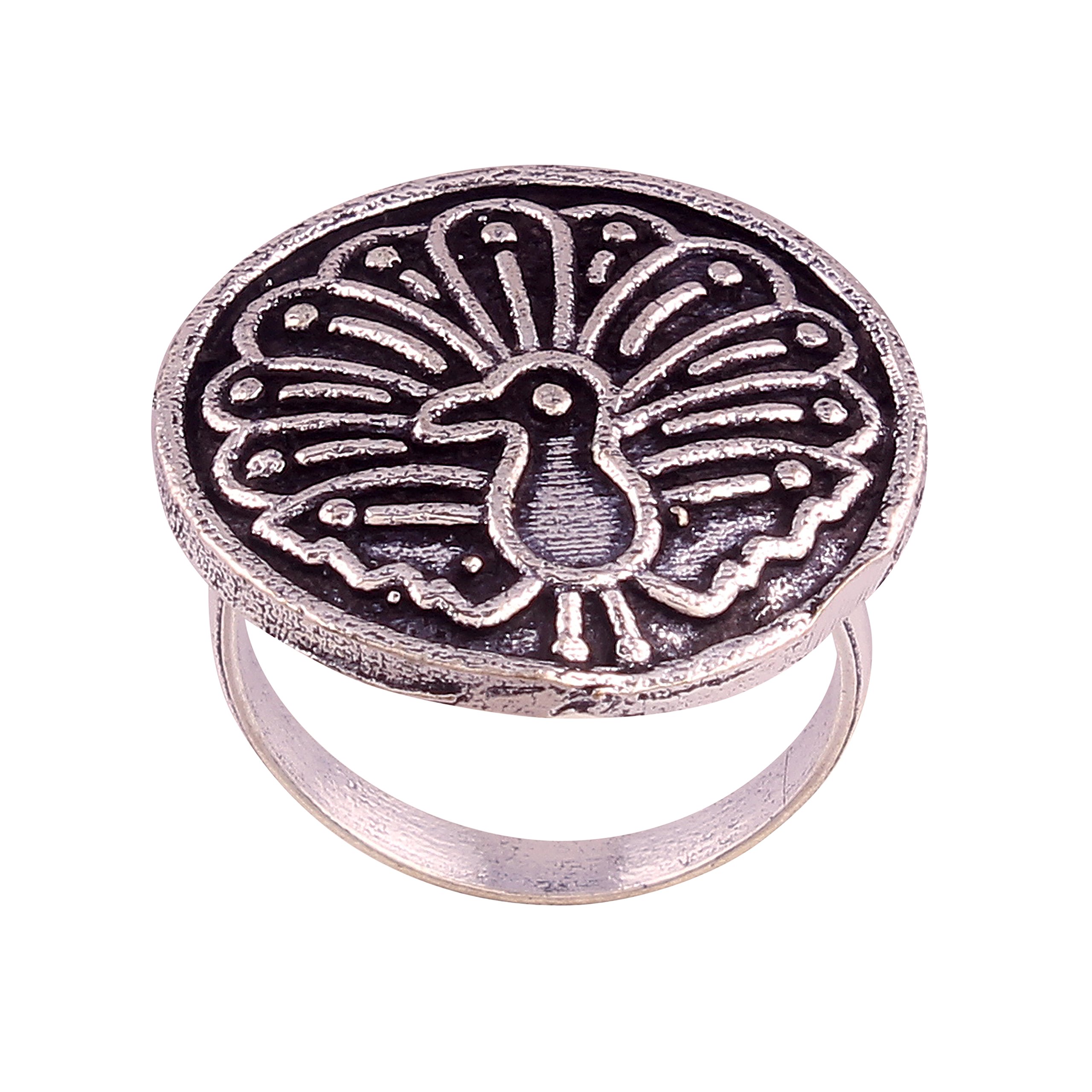 I Jewels Navratri Ethnic Antique Silver Oxidized Adjustable Peacock Finger Ring for Women/Girls (FL22-1) (B08ZJJC6N1) Amazon Price History, Amazon Price Tracker