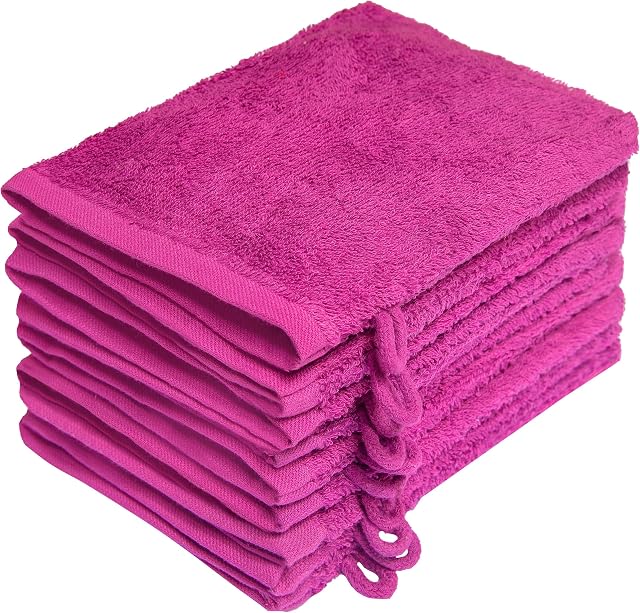 NatureMark Zestaw 10 ręczników frotte, 100% bawełna, różowe, 15 x 21 cm