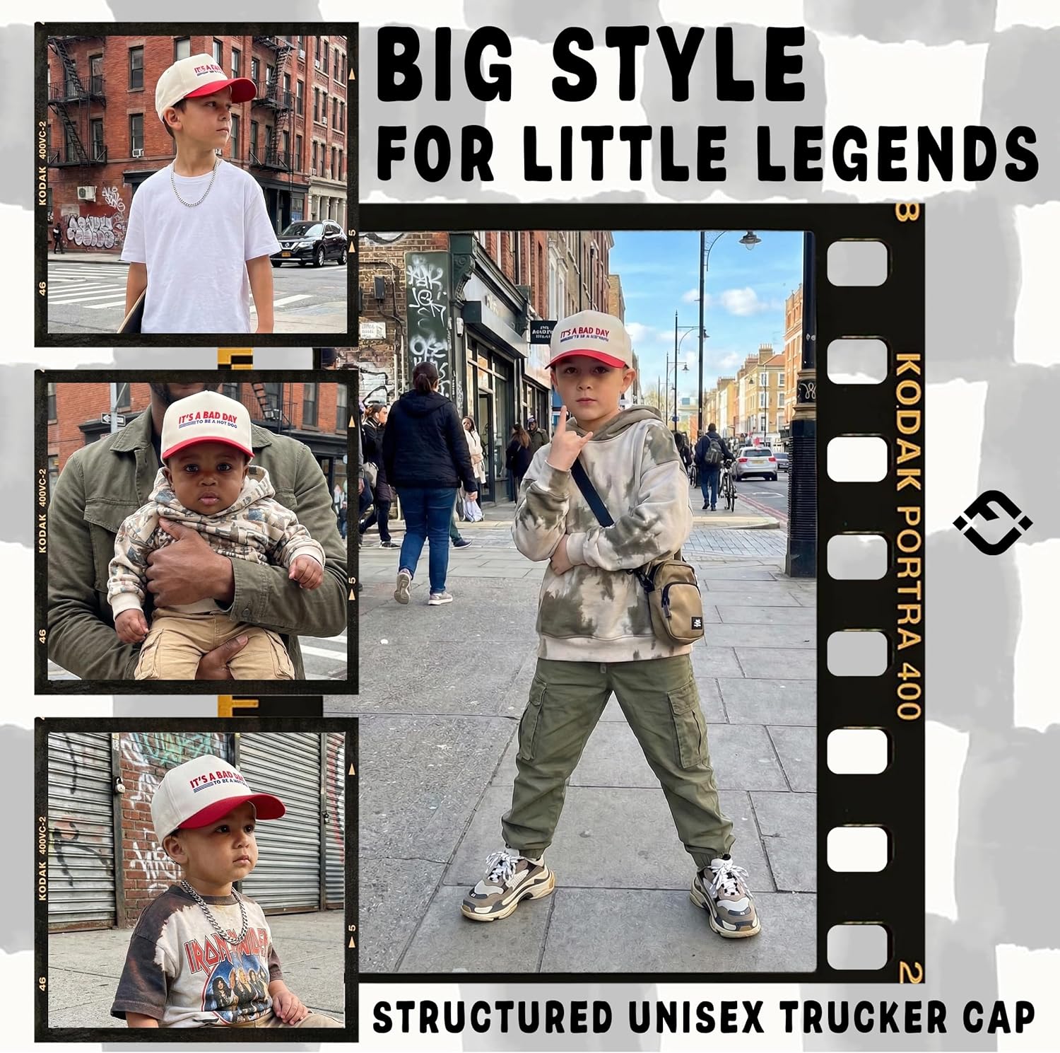 Funky Junque Kids, Baby & Toddler Trucker Hat – Adjustable Snapback Baseball Caps for Boys & Girls Ages 0-18 Years, 4 Sizes