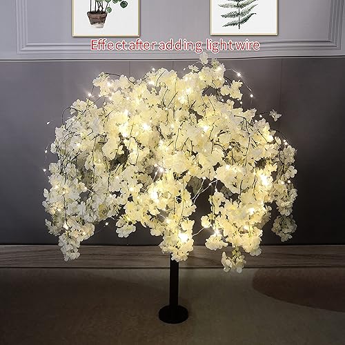 Miniatura 4 de Árbol de cerezo artificial llorando cerezo blanco para interiores y exteriores, hogar, oficina, fiesta, centro de mesa de boda