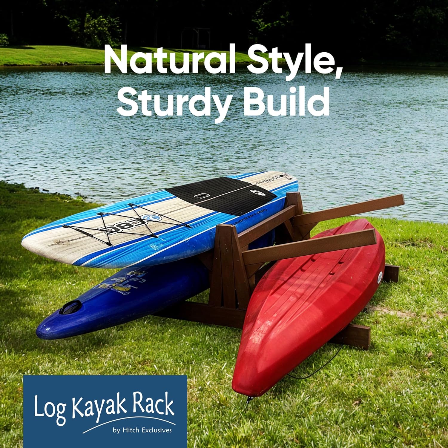4-Place Double Sided Poly Kayak Storage Racks, Freestanding Surfboard Racks, Paddle Board for Garage, Outdoor Stand Up Paddle Board Rack for Garage, Heavy Duty Stand, Recycled Poly w/UV Stabilizers