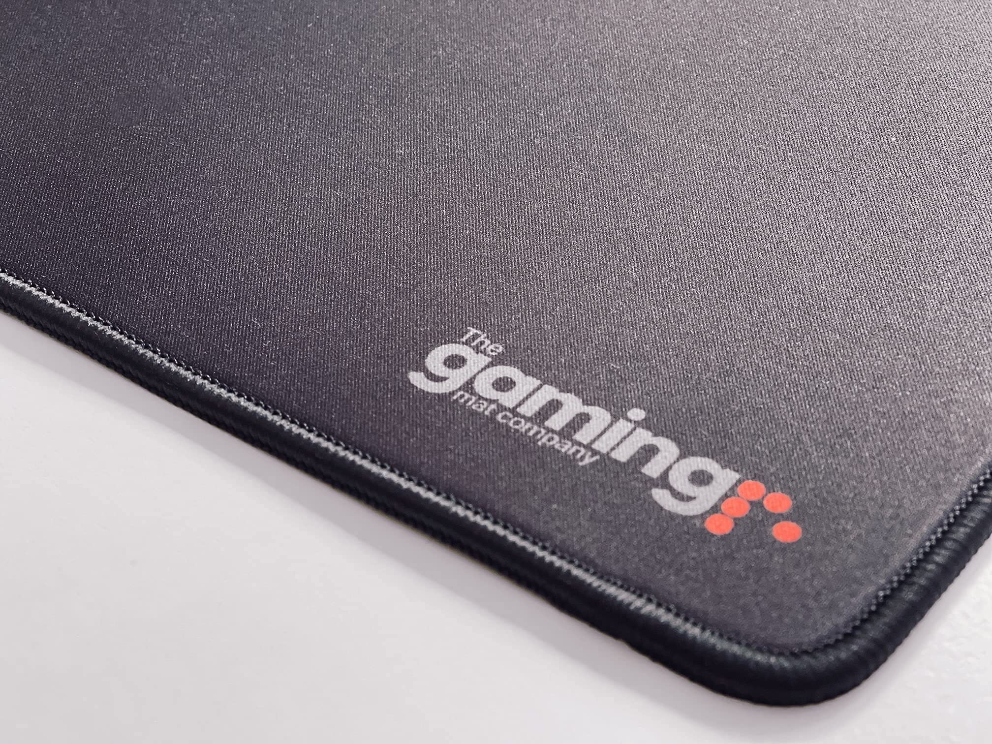 GMC Deluxe Pro Black X2 - Alfombrilla de mouse profesional para juegos, alfombrilla extendida para teclado con bordes cosidos, antideslizante, impermeable, base de goma (48 x 24 x 0.15 pulgadas)