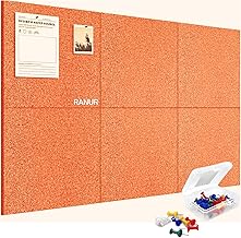 Self Adhesive Felt Bulletin Bar Strip, Reminder Board with 35 Pins, Lightweight to Do List & Soft Board for Study Room, Study Room, Photos, Schedules (Size 33 x 5 x 1.3 cm) (Square Orange)