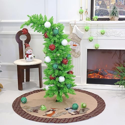 Miniatura 70 de Pequeño árbol de Navidad artificial de 4 pies para decoración de la casa de Halloween, color plateado Plata