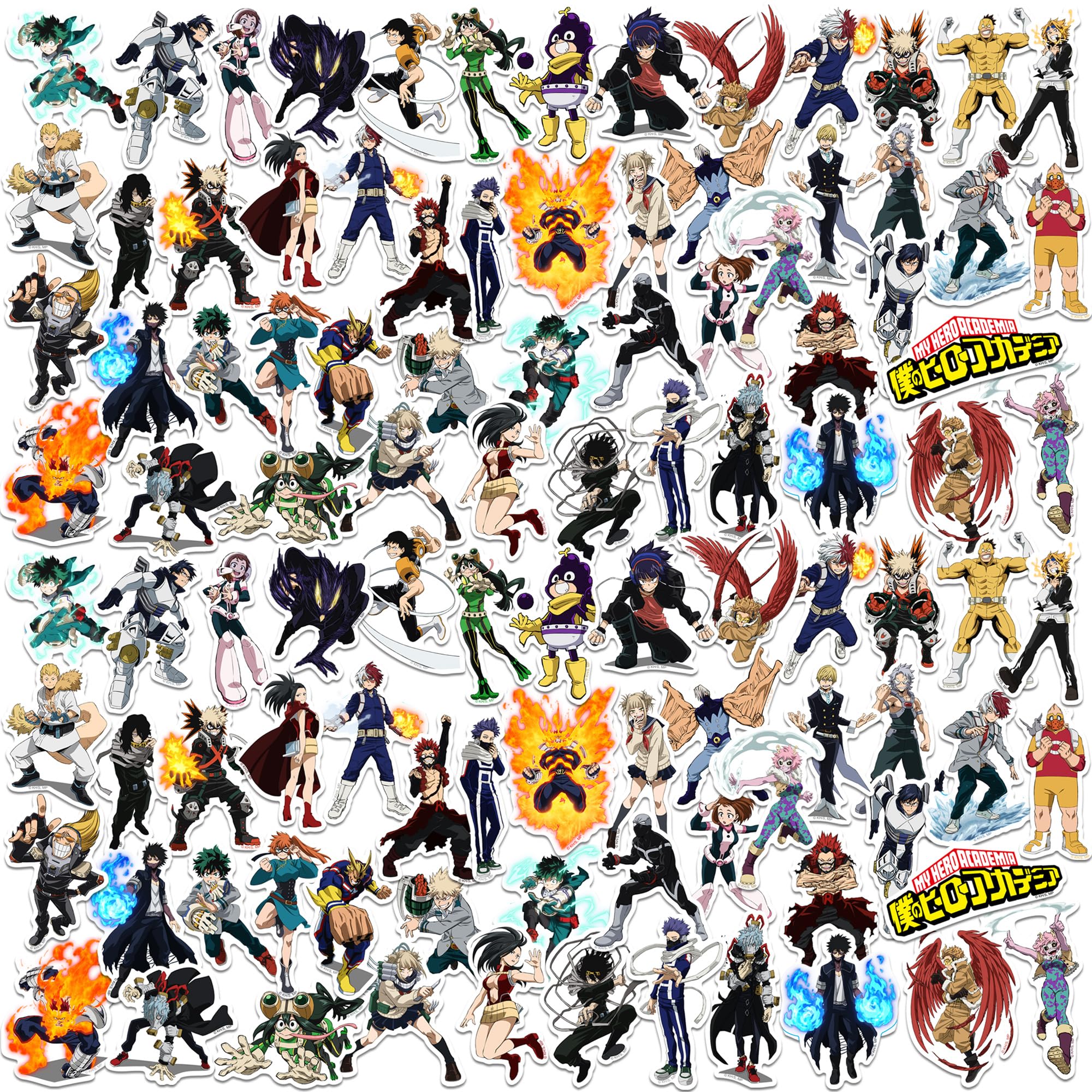 My Hero Academia - Season 5 Character 200ct Vinyl Large Deluxe Stickers Variety Pack - Laptop, Water Bottle, Scrapbooking, Tablet, Skateboard, Indoor/