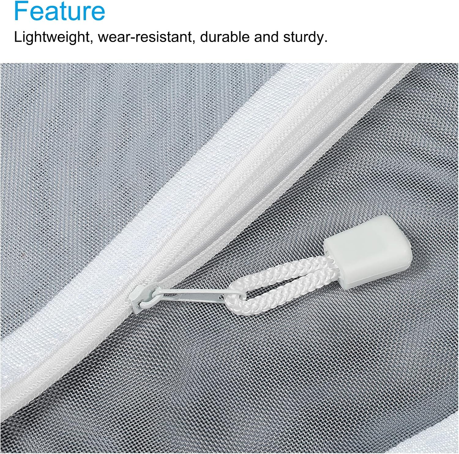 MECCANIXITY Mesh Zipper Bags, A5 Nylon Zip Pouch Pencil Case Storage Pockets for Travel Office Accessories, White Pack of 6