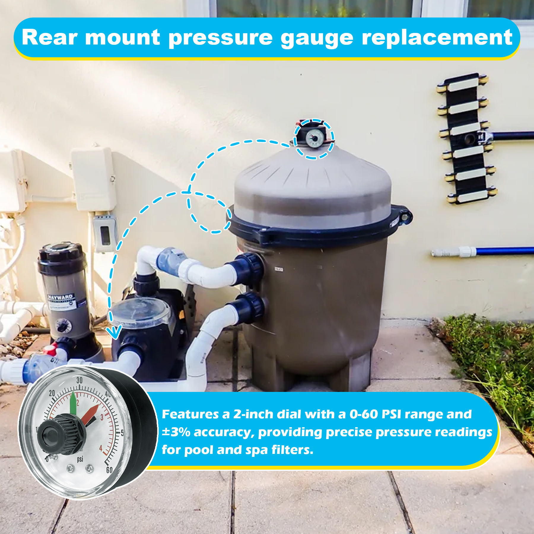 Image of ECX2712B1 Pressure Gauge with PTFE Sealant Tape
