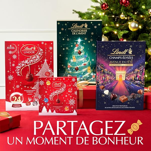 Lindt - Calendrier de l'Avent - Assortiment de Chocolats au Lait, Noirs et Blancs - Idéal pour Noël, 221g - 5
