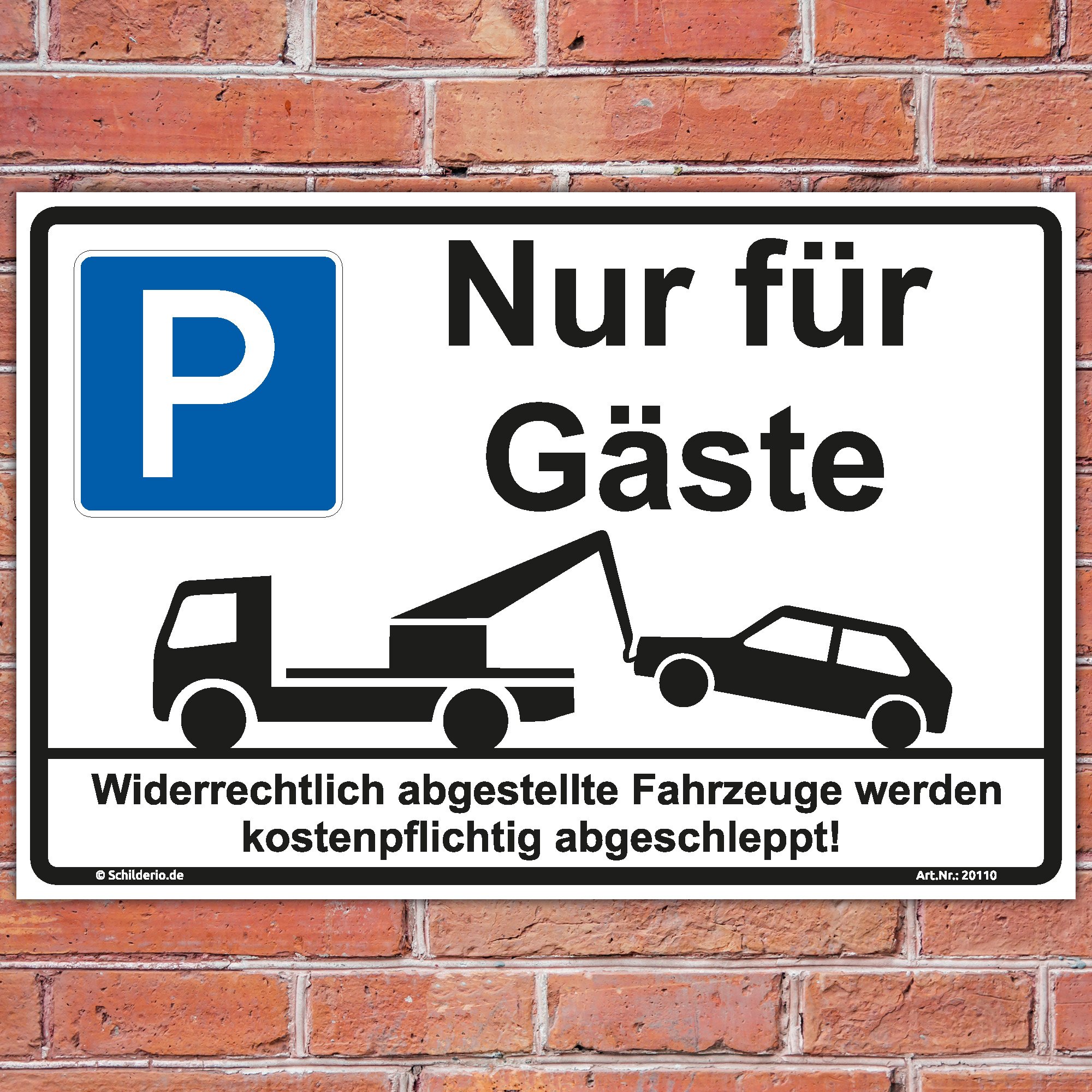 Schild Parken Nur für Gäste Hinweisschild 600x400 mm stabile Aluminiumverbundplatte 3mm stark