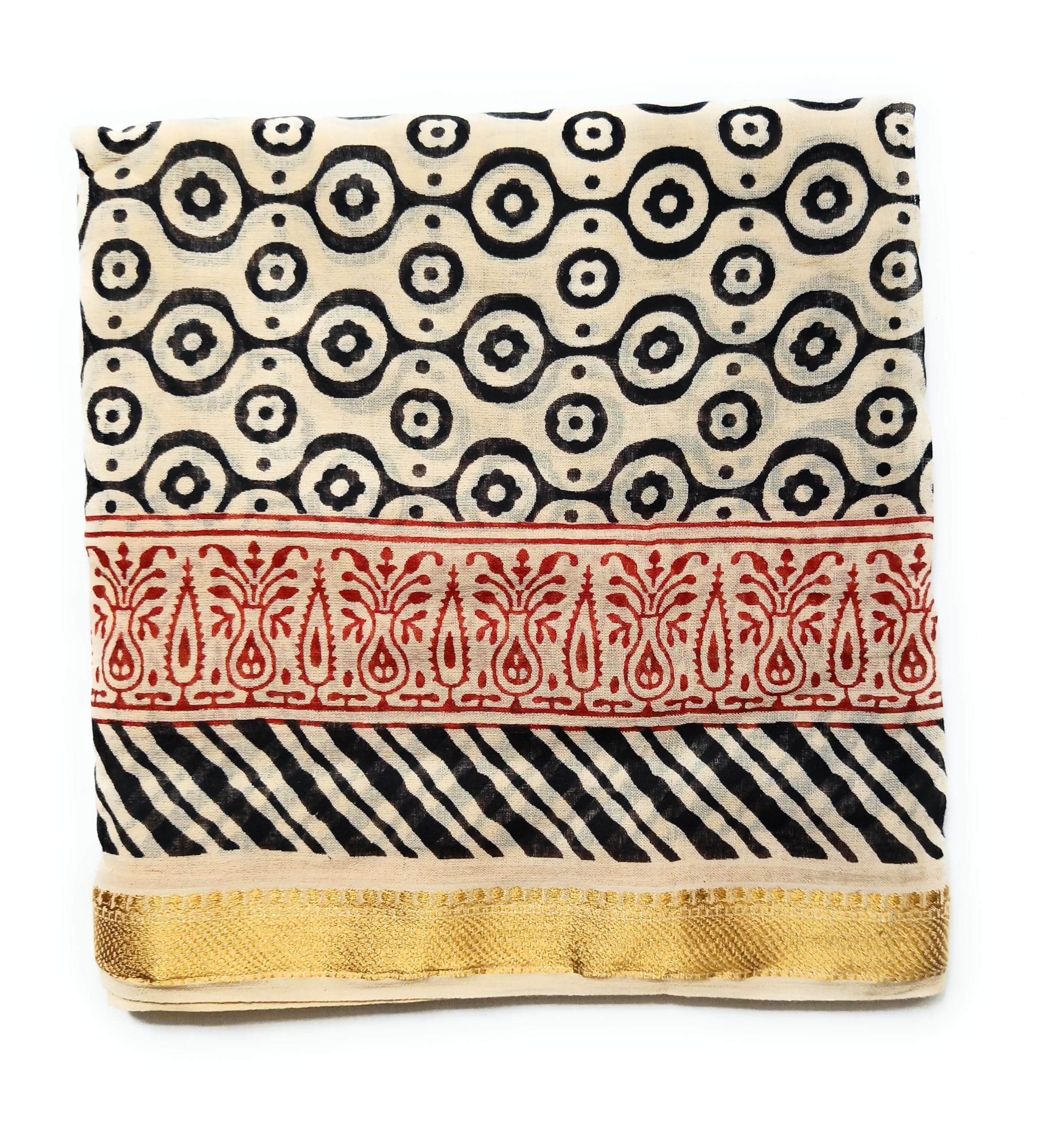 KGM Accessories New Extra large Indian Cotton Gold Lurex hand block printed Sarong Scarf Shawl Beach wrap Pareo (Leaves)