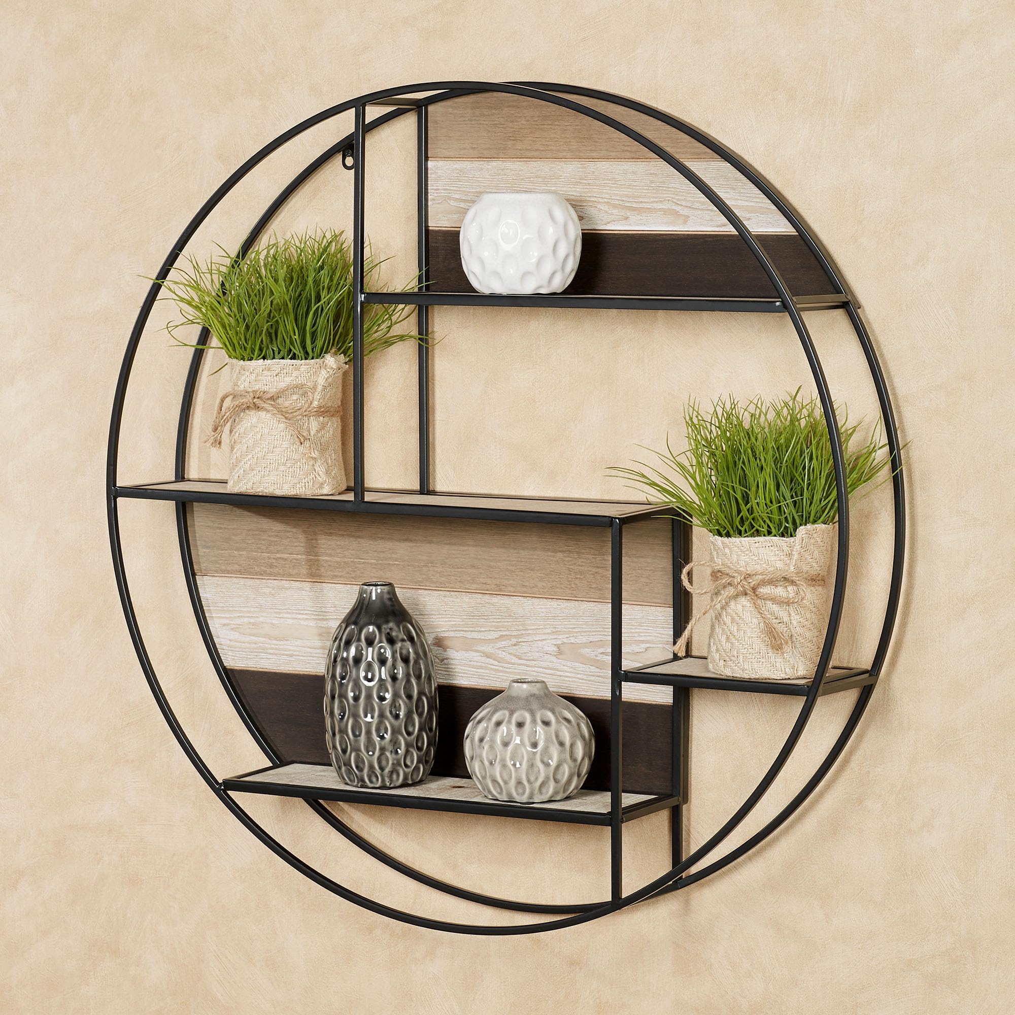 Amazon.com: Touch of Class Delray Urban Floating Circle Wall Shelf