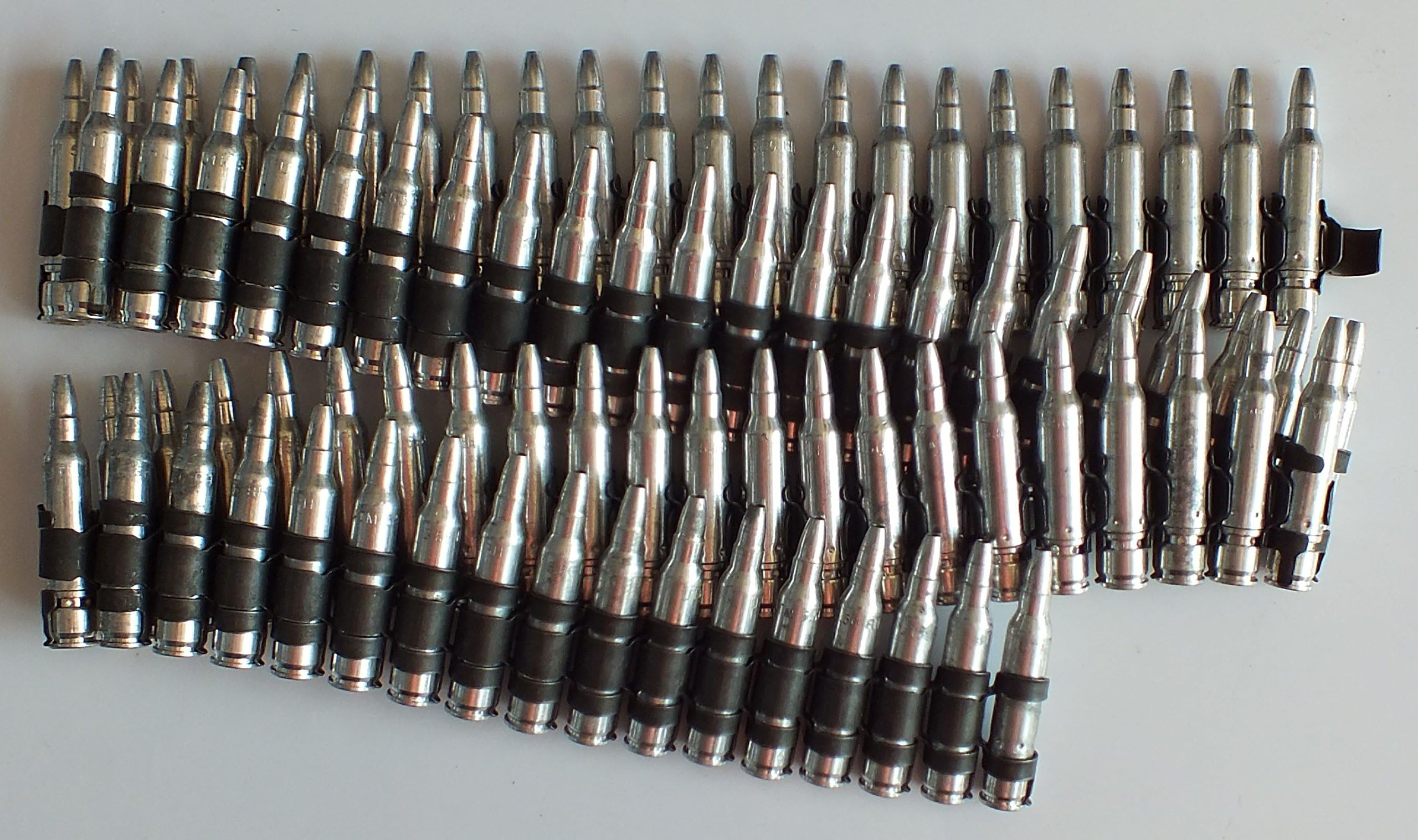 Genuine 5.56 Silver Snap Cap Bullet Belt (Small - 96 cm)