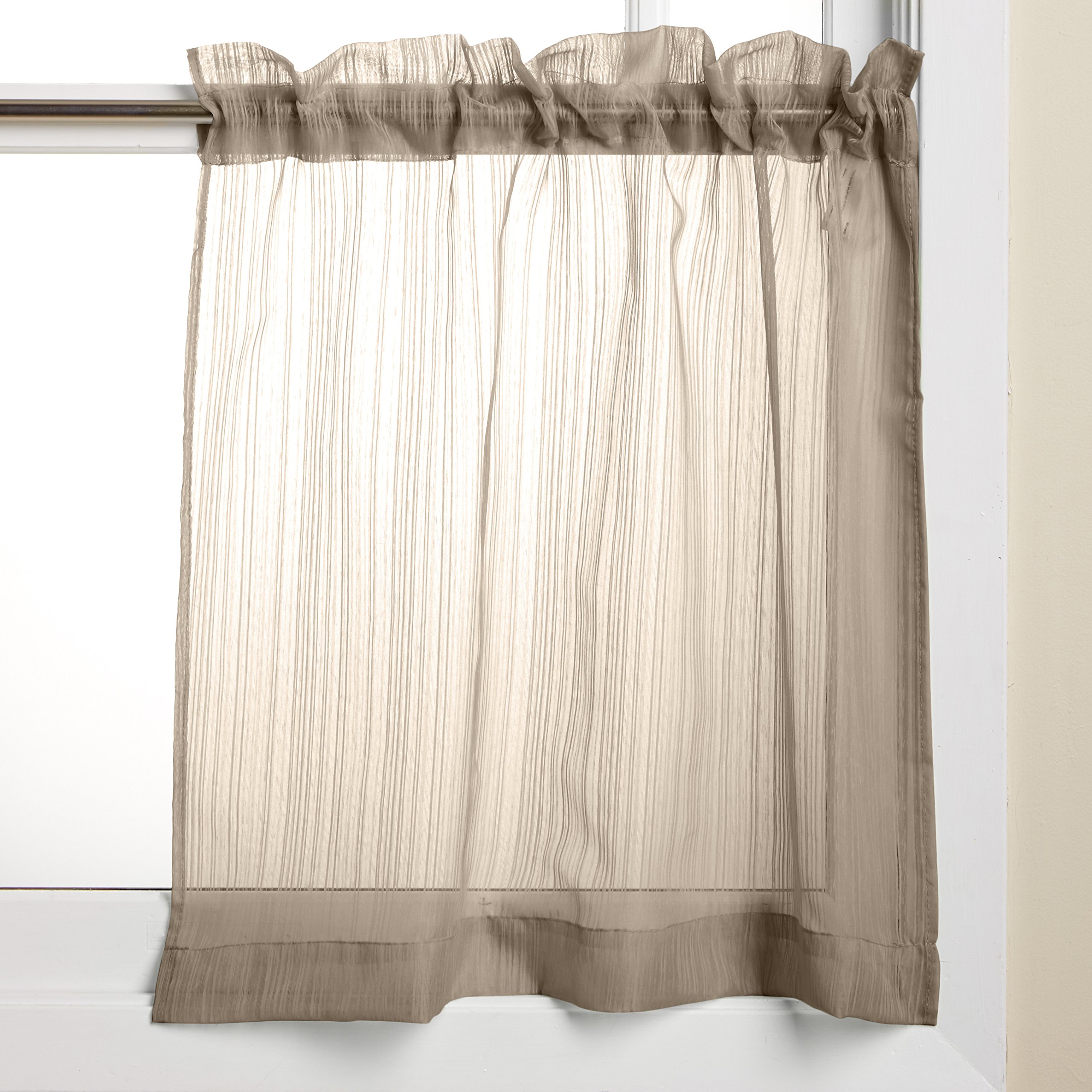 Cortinas de cocina tier moca de 56x24 pulgadas estilo armonía swag par