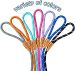 5 FT Slip Lead Dog Leash, Heavy Duty Rope Leash for Small Medium Large Dogs, No Pull Training Lead with Reflective Thread, Strong Comfortable Loop Leash (Black Stripe, Medium(3/8"))