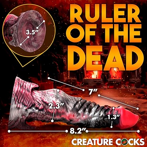 Miniatura 4 de CREATURE COCKS Hades - Consolador de silicona para hombres, mujeres y parejas. Consolador de criatura de fantasía, base de ventosa fuerte. Texturas