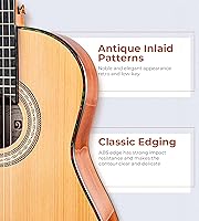 Vista 5 de Guitarra Clásica 36" 3/4 Estilo Español Guitarra Clásica, Guitarra de Cuerdas de Nylon de 36 Pulgadas Ideal para Principiantes Adolescentes Adultos