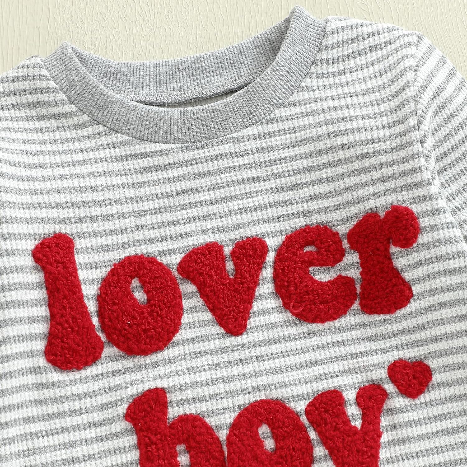 Newborn Baby Boy Valentine's Day Outfit Lover Boy Embroidery Romper Bodysuit Jumpsuit Pants Set Infant Clothes - Image 7