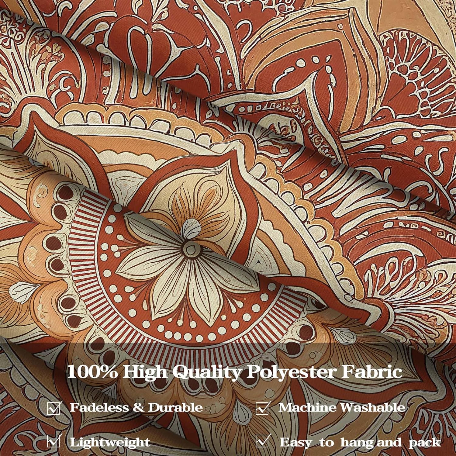 Yeoiat Tapestry Ornate Floral Mandala Tapestries Bohemian Indian Tapestries Elegant Pattern Wall Tapestry Bedroom Dormitory Living Room Decoration 90"x70"