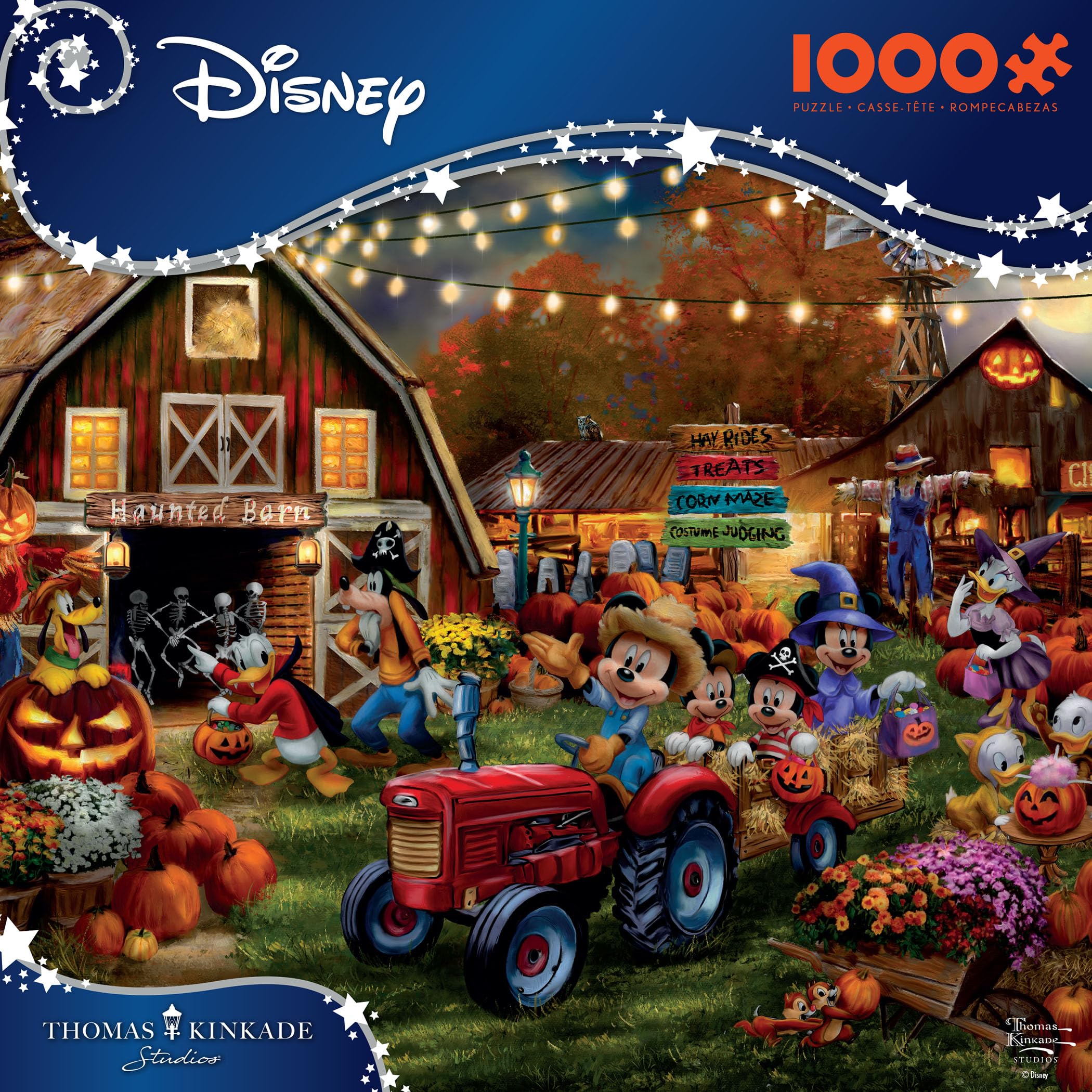Ceaco - Disney – Thomas Kinkade - Mickey and Minnie Pumpkin Festival – 1000 Piece Jigsaw Puzzle ​ Challenging and Colorful Puzzle for Adults – Precision-Cut Pieces - 4
