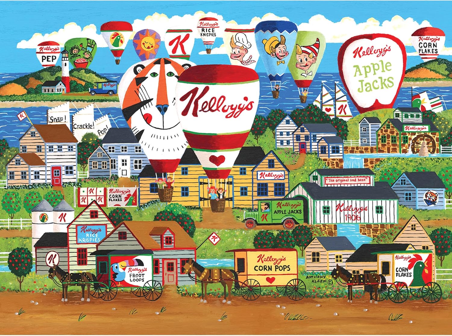 RoseArt - Kellogg's - Cereal Favorites - 1000 Piece Jigsaw Puzzles for Adults