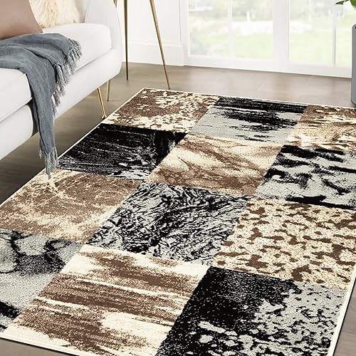 Miniatura 5 de SUPERIOR Brentwood Collection - Alfombra grande para interiores, estilo abstracto moderno con respaldo de yute, decoración de suelo para oficina,