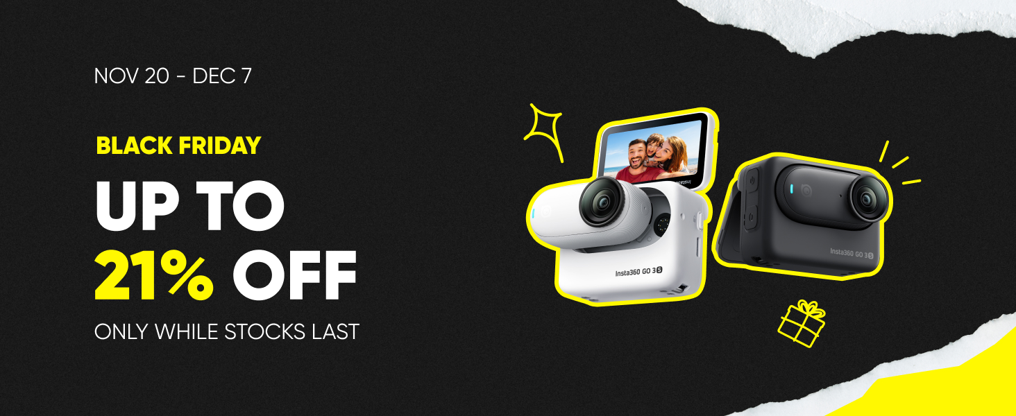 Insta360 GO3 64GB - Creator Kit Vlogging Cámara Para Creadores, Vloggers, Mini Cámara De Acción Con Pantalla Táctil Abatible, Luz Y Portátil, Manos Libres POV, Montaje En Cualquier Lugar