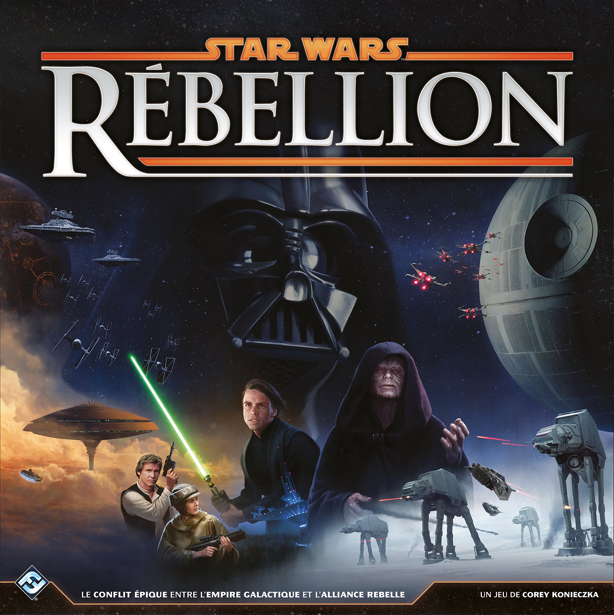 Asmodee Star Wars Rébellion - Juego de Mesa estratégica para Adultos y niños Desde 14 años - Sumérgete en el Universo de la Saga Star Wars - Juego de Mesa de 2 a 4 Jugadores - 3 a 4 h - En francés