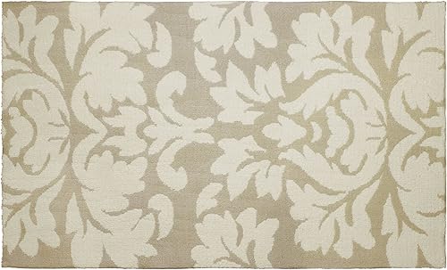 Laura Ashley Kent - Alfombra decorativa de microfibra de punto de felpa de 27 x 45 pulgadas, color gris pardo