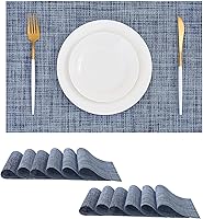 Vista 86 de Leetaltree - Manteles individuales, resistentes al calor, antideslizantes, para mesa de comedor, lavables, duraderos, tejido de PVC