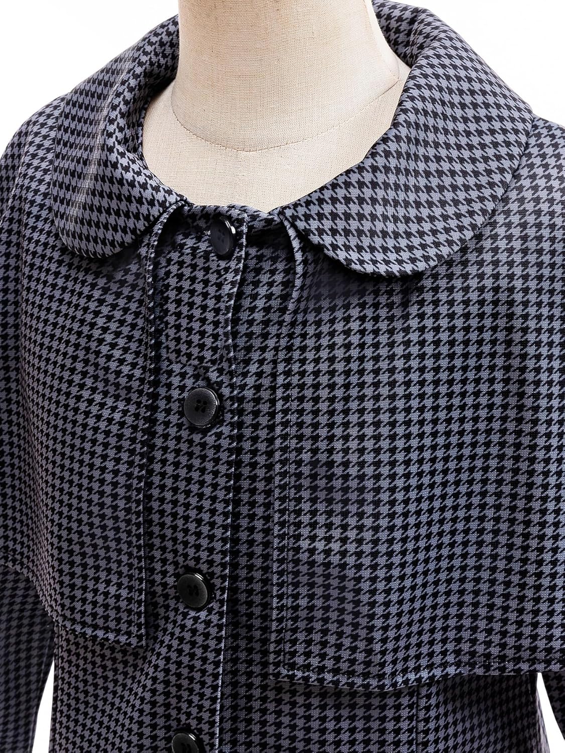 Xefenki Black Plaid Long Dress Costumes for Girls Gothic College Style Includes Wig Socks Necklace Earrings - Image 6