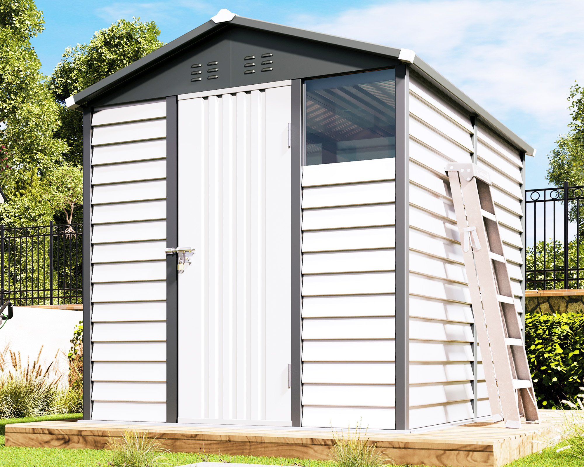 Amazon.com : AMERLIFE 6.4x9x7 FT Outdoor Storage Shed