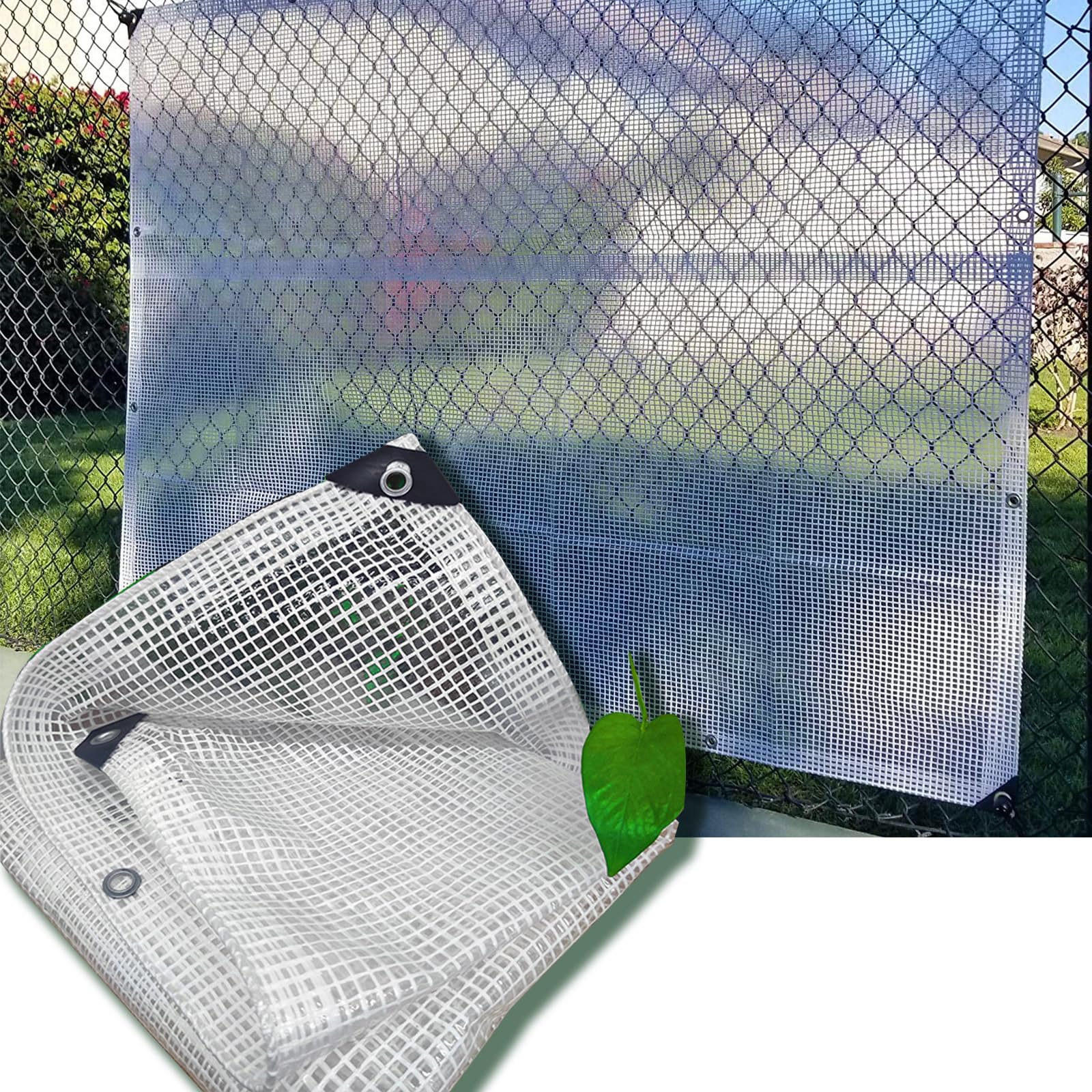 SDLLG Tarpaulin Transparent Divider Curtains with Eyelets Waterproof 6 x 6 m Tarpaulin Made of PE thicken 0.25mm Clear Rain Protection Tarpaulin Wind Protection Greenhouse for Gazebos