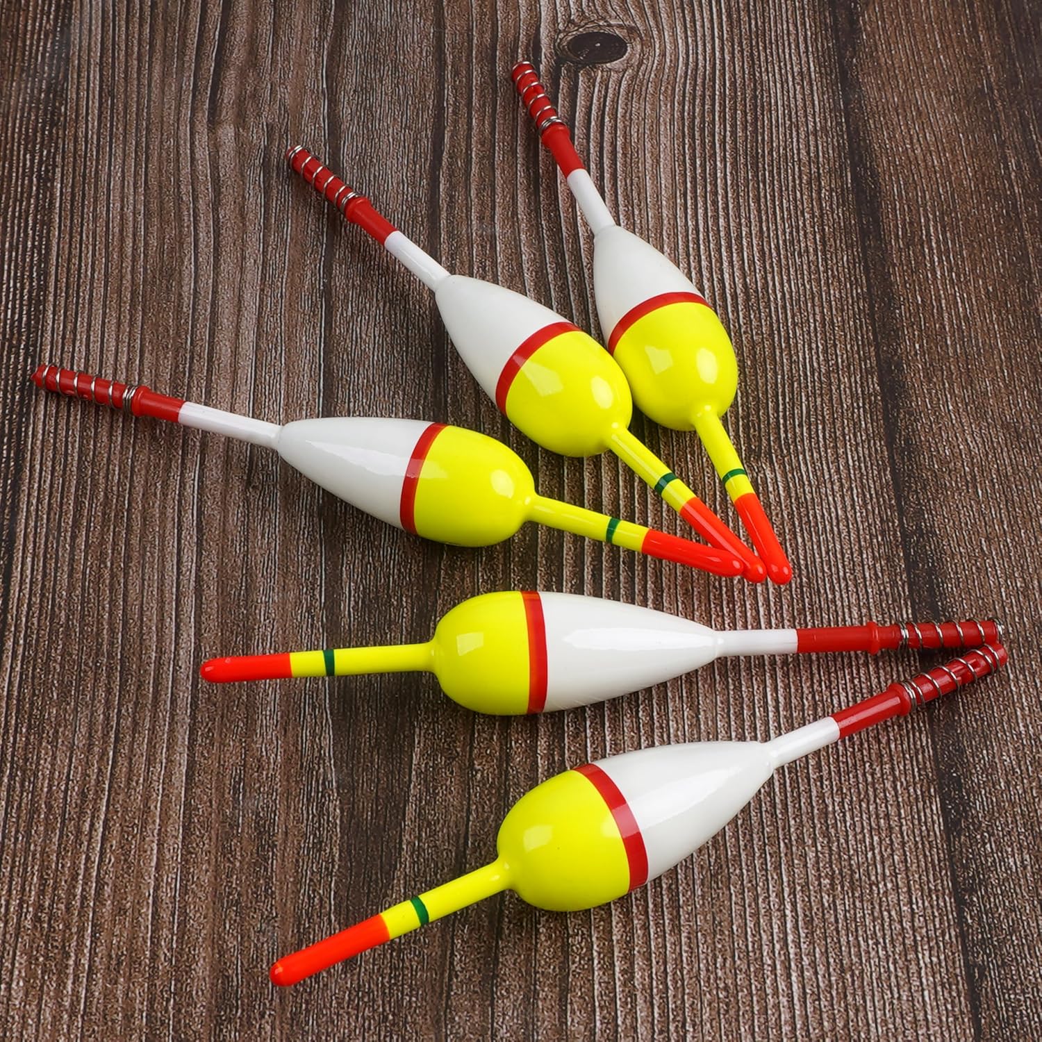 SILANON Wood Slip Bobbers Fishing Floats and Bobbers Spring Oval Stick Slip Floats for Crappie Catfish Trout Panfish Walleyes Fishing 5/10pcs