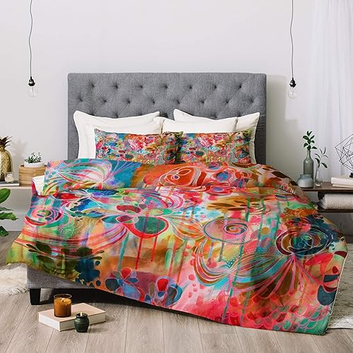 Deny Designs Stephanie Corfee My Free Spirit - Juego de edredón con fundas de almohada, tamaño King, multicolor