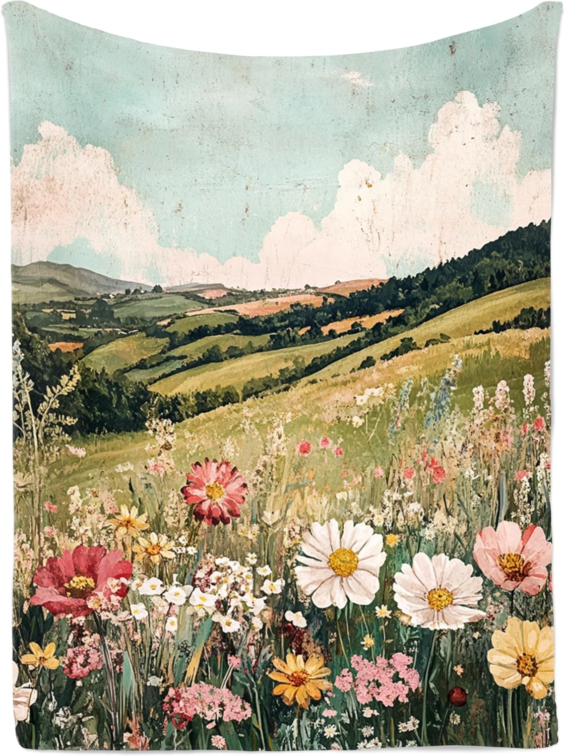 Spring Flower Window Tapestry Wall Hanging Sunlit Garden Nature Fabric Wall Decor for Bedroom Living Room Cozy Seasonal Home 40x60inch
